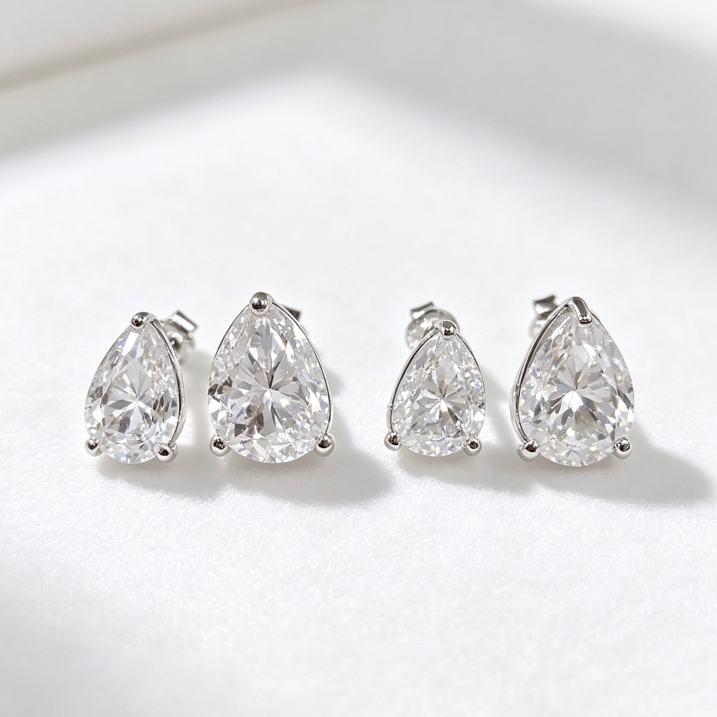 Pear‑Shaped Moissanite Stud Earrings