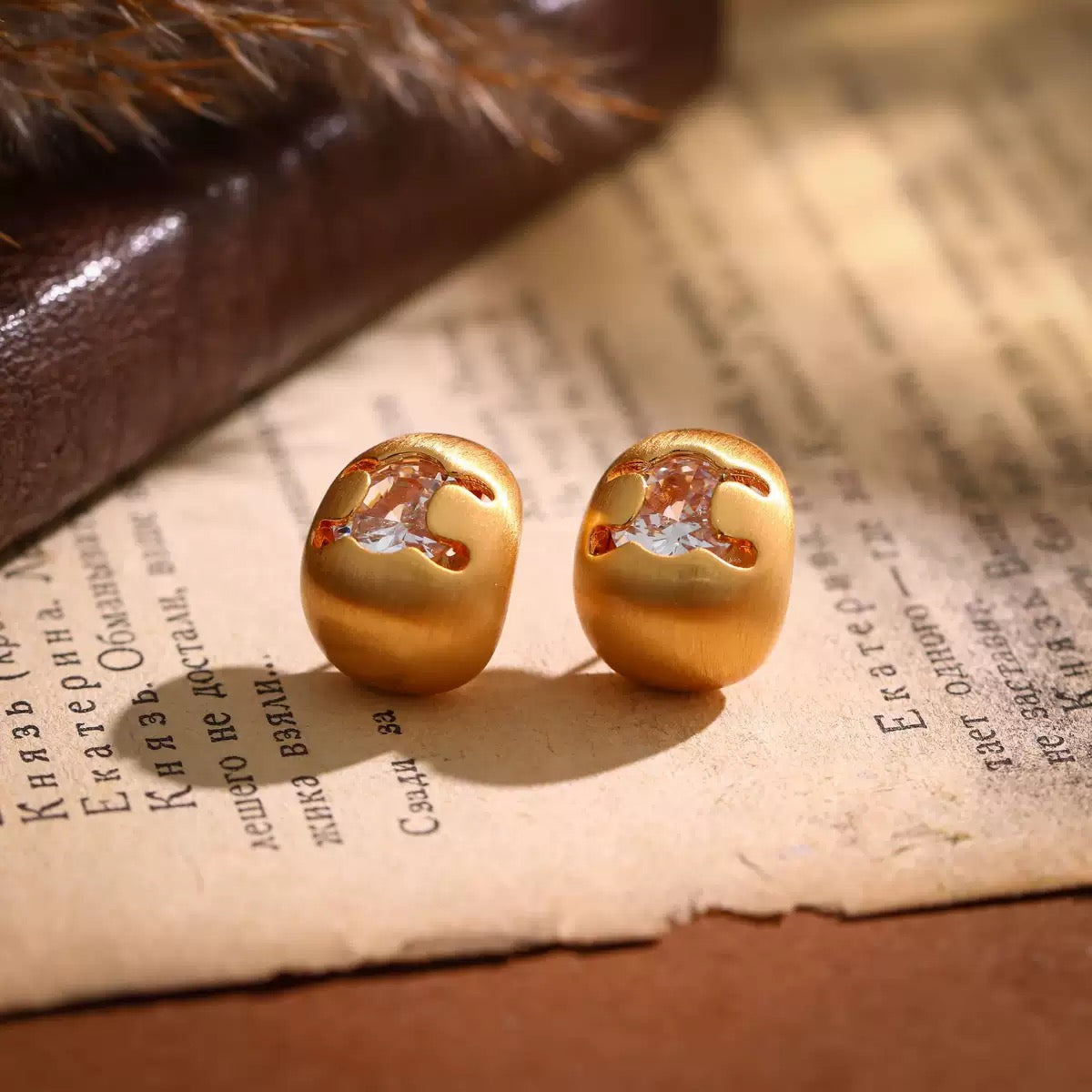 Hatching Egg Crystal Stud Earrings