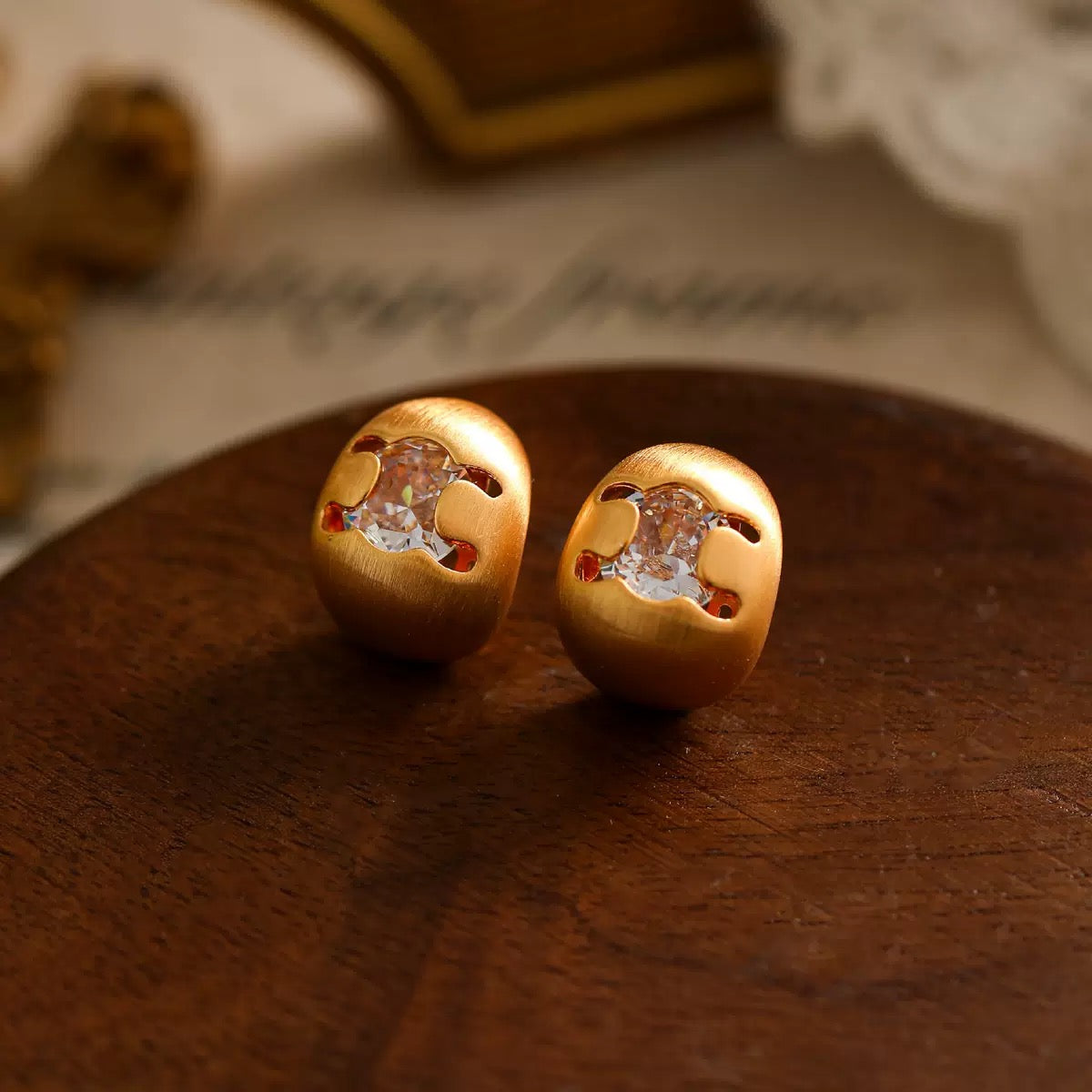Hatching Egg Crystal Stud Earrings