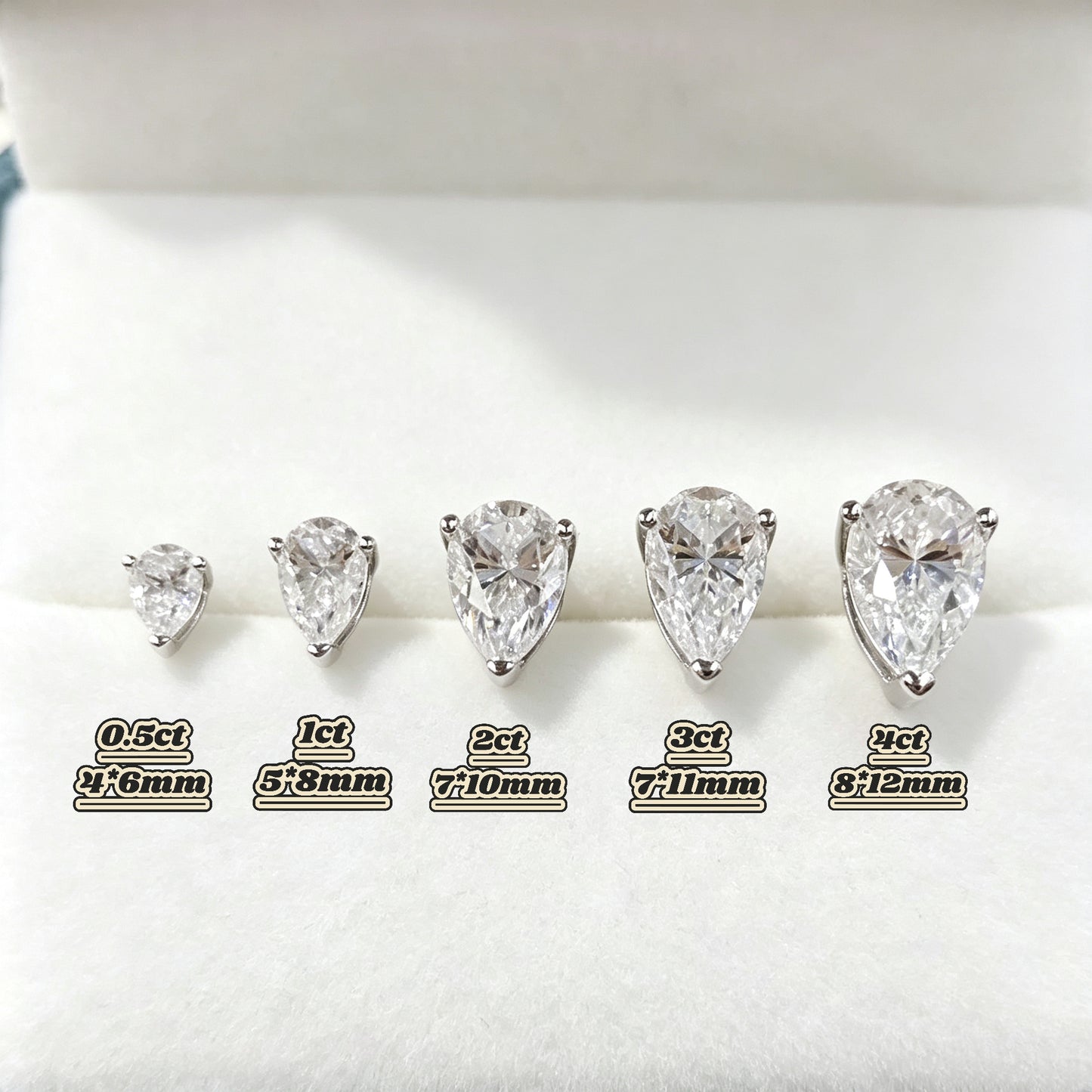 Pear‑Shaped Moissanite Stud Earrings